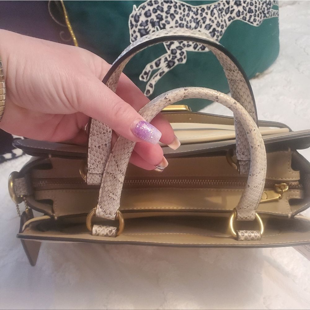 Coach RETAIL Exotic Python Tate Carryall 29 with Snakeskin - Picture 13 of 15